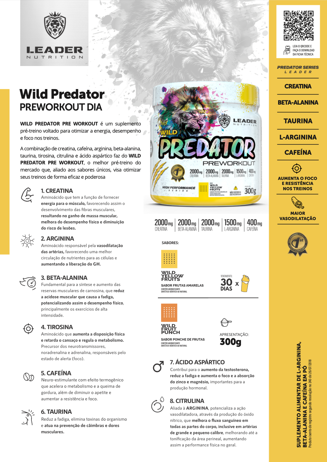 Pré-Treino Wild Predator Pre-Workout Leader Nutrition